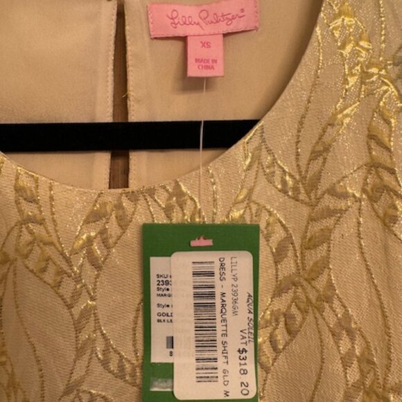 Lilly Pulitzer Gold Dress Shift Dress, XS - Picture 2 of 5